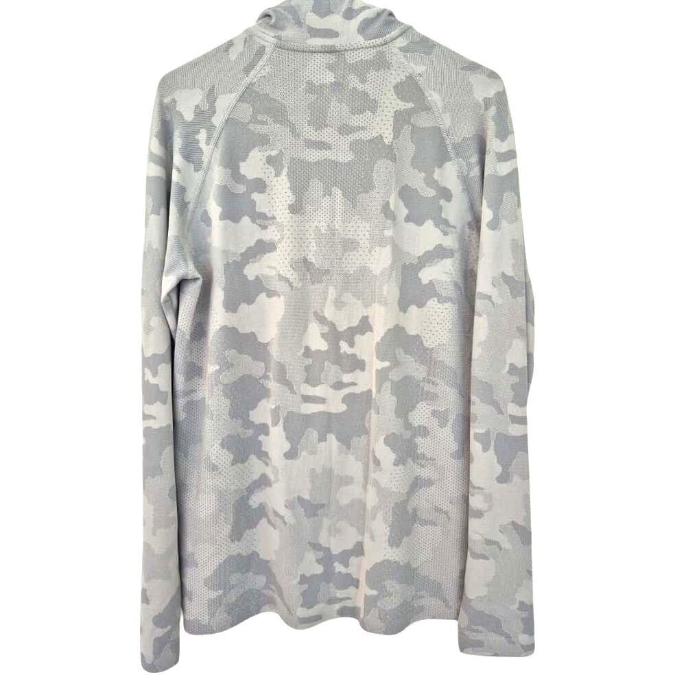 All In Motion Womens Sz Med Light Gray Camo 1/4 Zip Pullover Hobo Sleeve Active - Picture 2 of 7